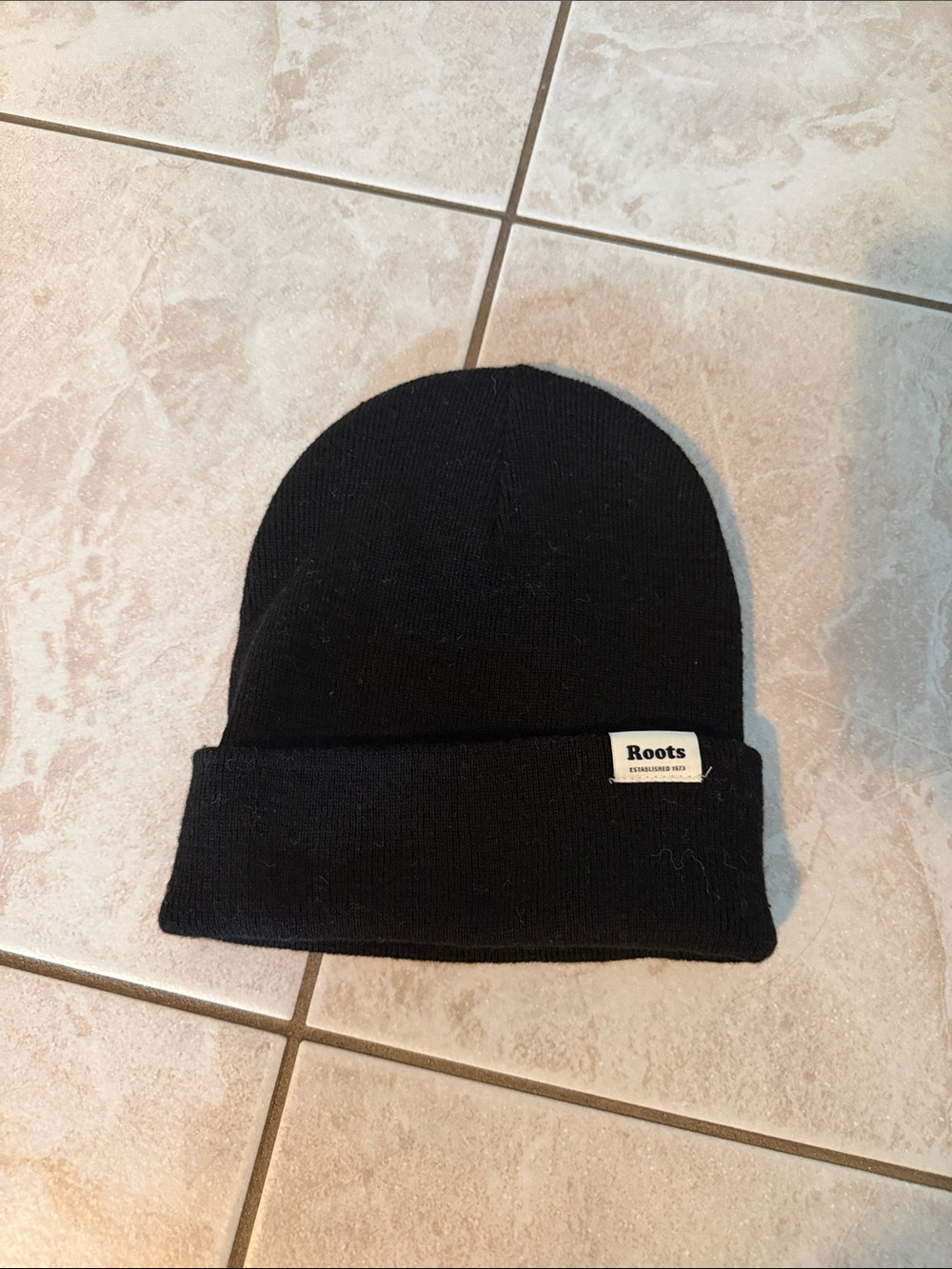 Roots Black Womens Knit Beanie